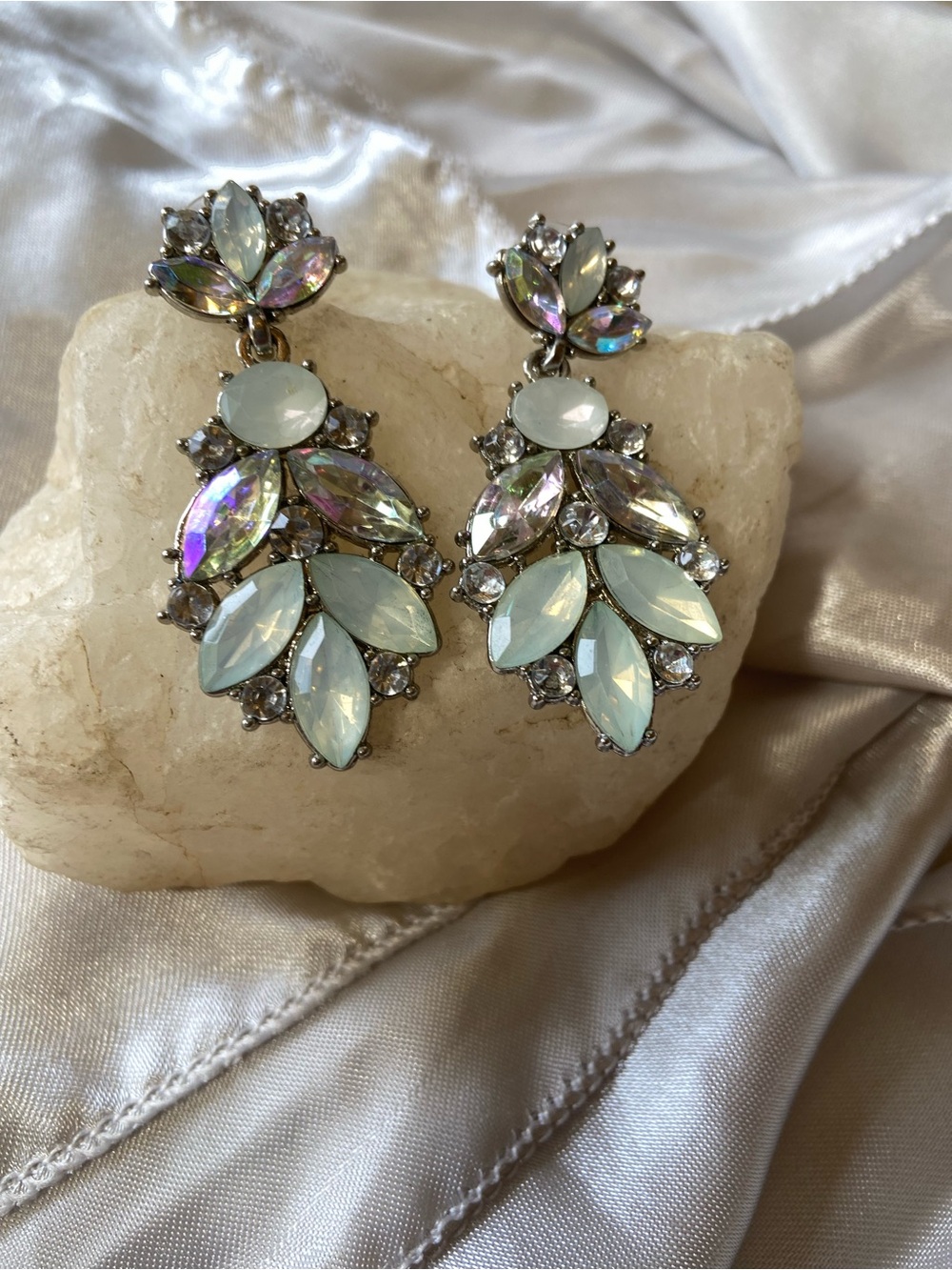 Aurora Opalescent Teardrop Cluster Earrings - Women Jewelry